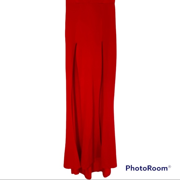 Spaghetti Straps Red Evening Dress - Picture 4 of 4